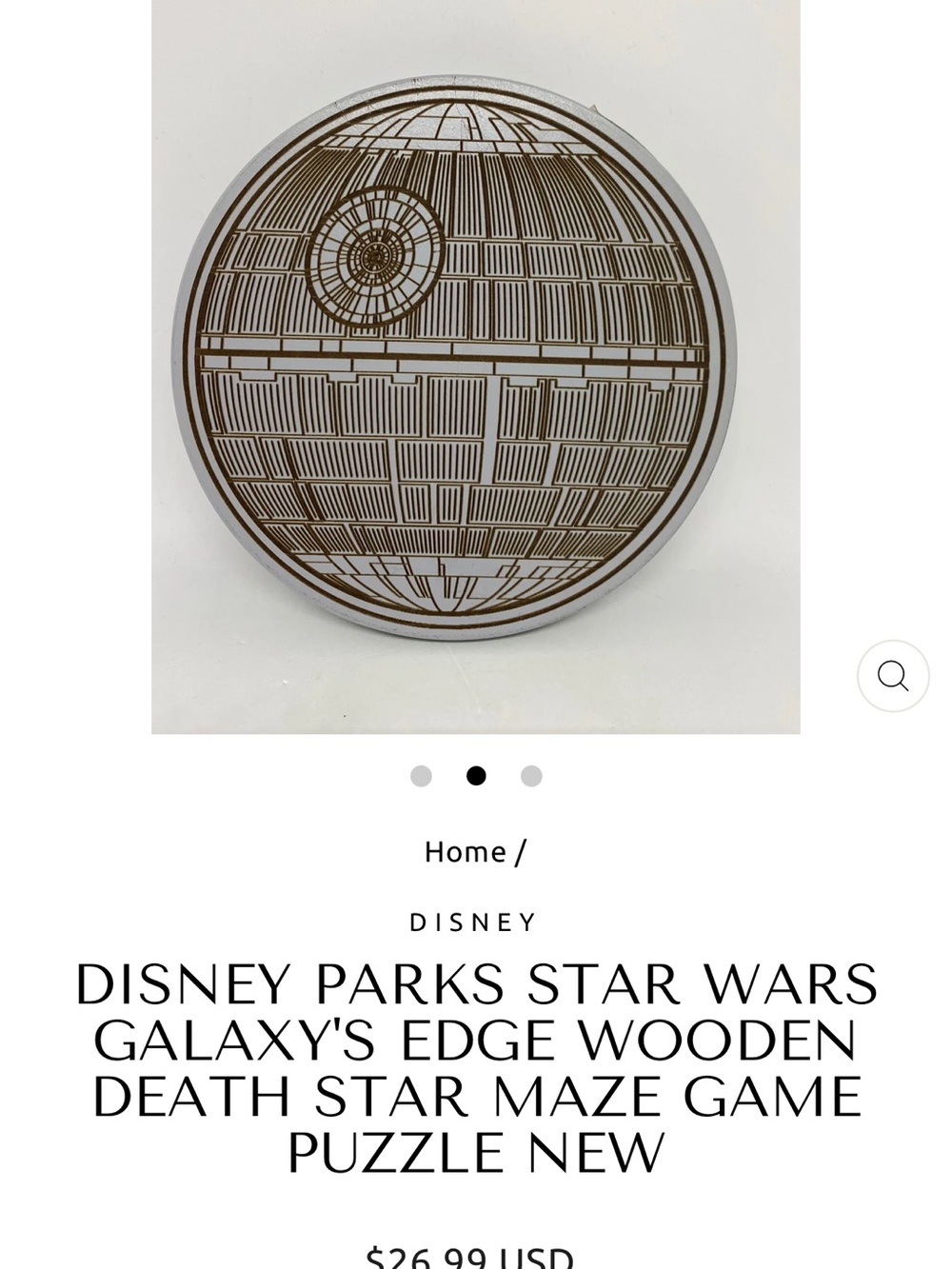 Disney Star Wars Death Star Round Puzzle Board White and Brown - Picture 5 of 5